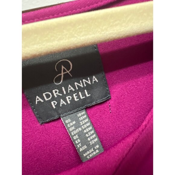 Adrianna NWT Papell Pink Sangria Banded Sheath Chiffon Ruffle Cape Dress - Picture 7 of 10